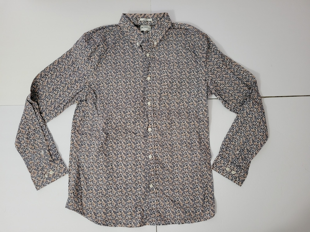 Ben Sherman Mens XL Floral Stretch Long Sleeve Button Up Shirt Multicolor